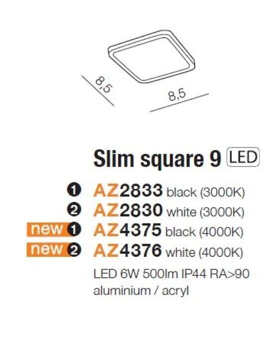 Upotettava valaisin AZzardo Square AZ2833 hinta ja tiedot | Upotettavat valaisimet ja LED-valaisimet | hobbyhall.fi