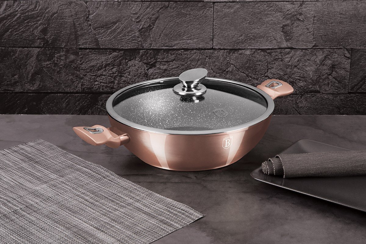 Berlinger Haus BH-7100 Graniitti WOK 30 cm Rose Gold hinta ja tiedot | Kattilat ja painekattilat | hobbyhall.fi