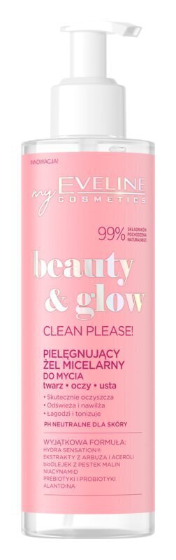 Eveline Beauty ja Glow Micellar kasvojen puhdistusgeeli, 200ml hinta ja tiedot | Kasvojen puhdistusaineet | hobbyhall.fi