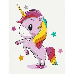 Maalaus numerosarjalla "Rainbow Unicorn" (15x20cm) hinta ja tiedot | Maalaa numeroiden mukaan | hobbyhall.fi