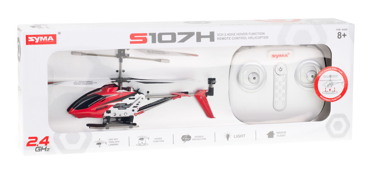 RC-helikopteri SYMA S107H 2.4GHZ RTF punainen hinta ja tiedot | Poikien lelut | hobbyhall.fi