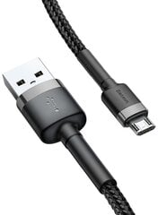 Baseus Cable USB / micro USB QC3.0 2.4A 1M mustaharmaa kaapeli (CAMKLF-BG1) hinta ja tiedot | Puhelinkaapelit | hobbyhall.fi