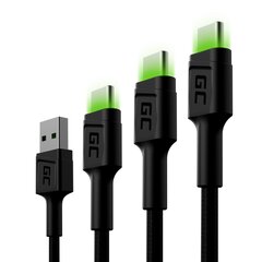 Green Cell USB-C -kaapelisarja 3x QC 3,0 0,3 m 1,2 m 2 m hinta ja tiedot | Green Cell Puhelimet, älylaitteet ja kamerat | hobbyhall.fi