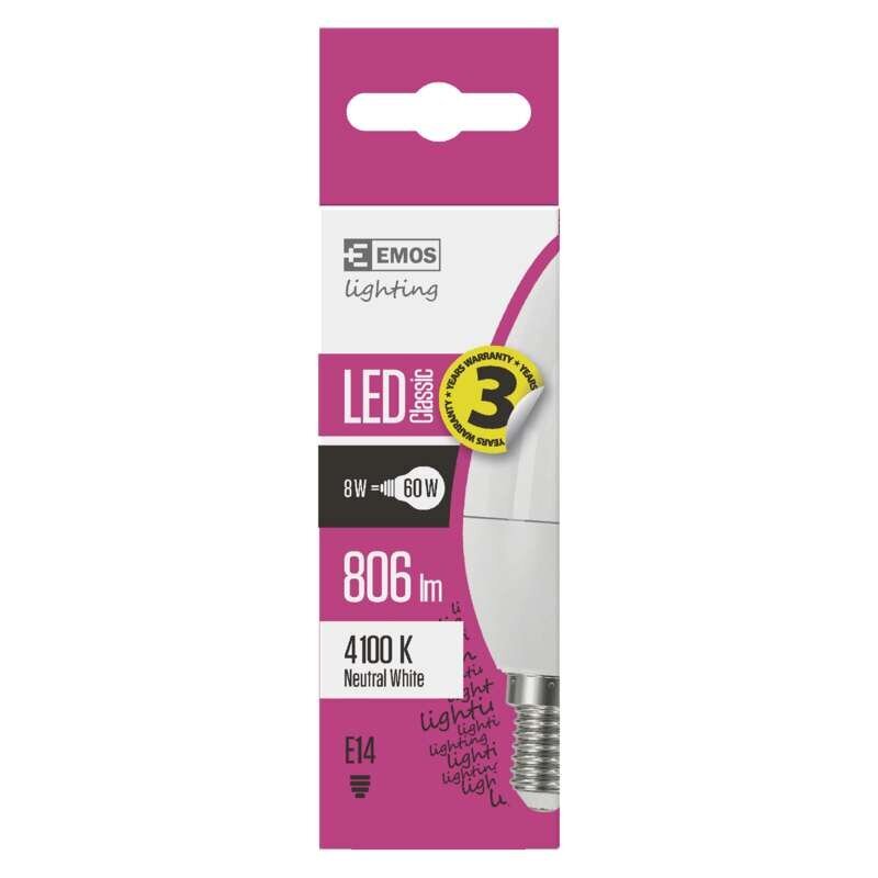 EMOS LED-lamppu 8W E14 NW hinta ja tiedot | Lamput | hobbyhall.fi