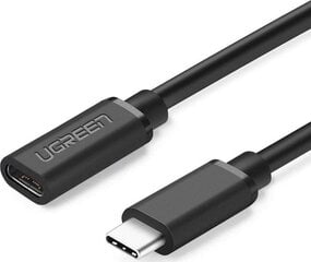 Jatkojohto USB Ugreen Type C 3.1 (naaras) - USB Type C 3.1 (uros) 0,5 m, musta (40574) hinta ja tiedot | Ugreen Matkapuhelimet ja tarvikkeet | hobbyhall.fi