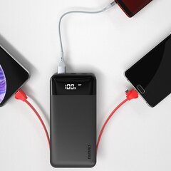 Varavirtalähde Dudao 2xUSB, 10000mAh, 2A, Lightning / USB Type C/micro USB 3A, musta (K1A musta) hinta ja tiedot | Dudao Puhelimet, älylaitteet ja kamerat | hobbyhall.fi