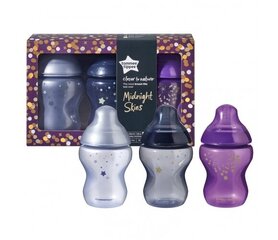 Tuttipullosetti Tommee Tippee Midnight Skies 3 x 260 ml, 422598 hinta ja tiedot | Tommee Tippee Lapset | hobbyhall.fi