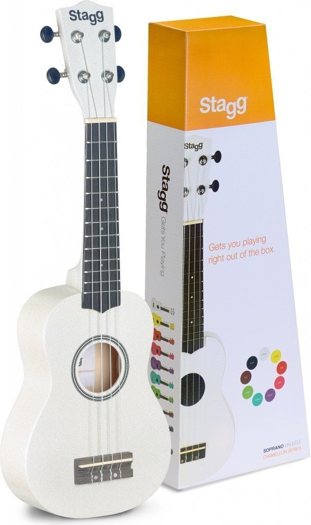 Sopraano ukulele + kotelo Stagg US-WHITE hinta ja tiedot | Kitarat | hobbyhall.fi