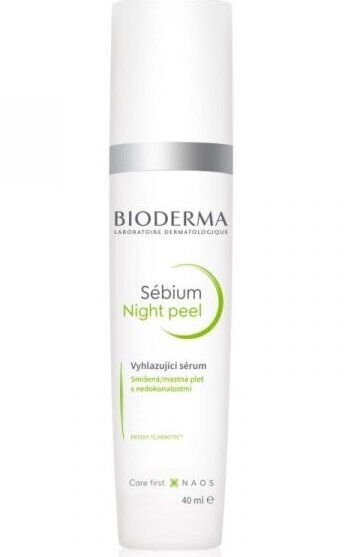 Bioderma Sébium Night Peel 40 ml, rasvoittuvalle ja sekaiholle tarkoitettu ihoa tasoittava tiiviste hinta ja tiedot | Kasvovoiteet | hobbyhall.fi