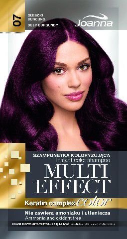 Sävyttävä shampoo Joanna Multi Effect 35 g, 07 Deep Burgundy hinta ja tiedot | Hiusvärit | hobbyhall.fi