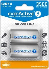 EverActive Silver Line Ready to Use 3500mAh C-akku, 2 kpl. hinta ja tiedot | Paristot | hobbyhall.fi