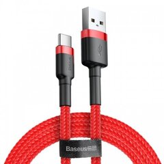 Kaapeli Baseus USB 2.0 A -liitäntä - USB C-liitäntä 0,5 m, QC3.0 nailonpinnoitteella Cafule, punainen hinta ja tiedot | Puhelinkaapelit | hobbyhall.fi