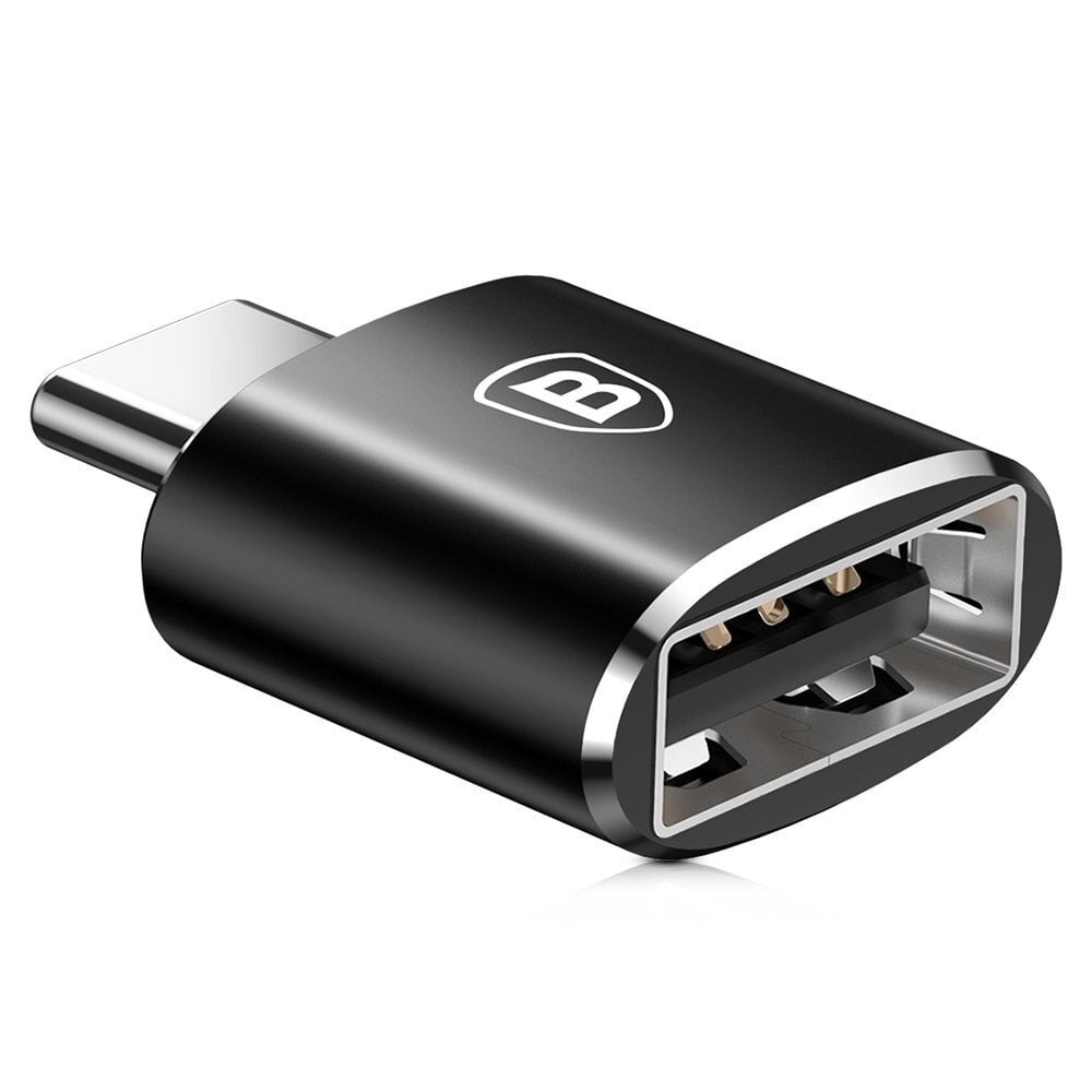 Baseus USB C-Type USB-sovitin 2.4A (musta) hinta ja tiedot | Puhelinkaapelit | hobbyhall.fi