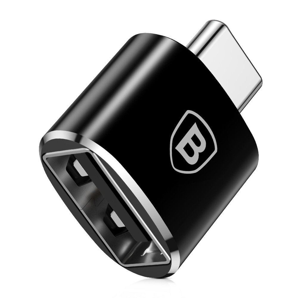 Baseus USB C-Type USB-sovitin 2.4A (musta) hinta ja tiedot | Puhelinkaapelit | hobbyhall.fi