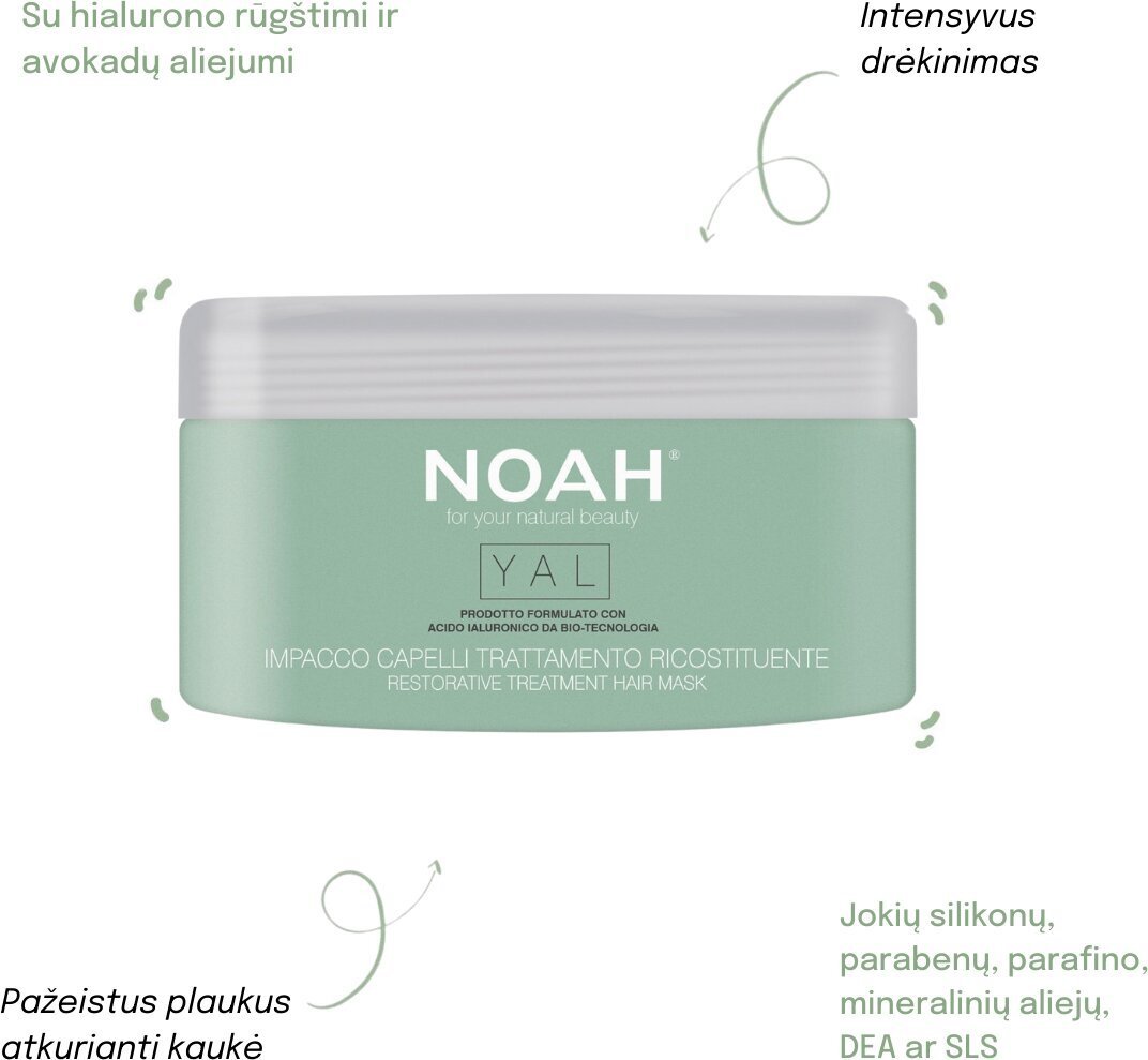 Noah Hiusnaamio hyaluronilla 200 ml hinta ja tiedot | Hiusnaamiot, öljyt ja seerumit | hobbyhall.fi