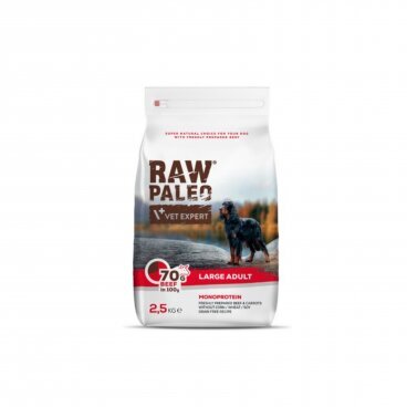 Raw Paleo viljaton kuivaruoka isokokoisille koirille Aikuinen Suuri rotu, naudanlihalla, 2,5 kg hinta ja tiedot | Koiran kuivaruoka | hobbyhall.fi