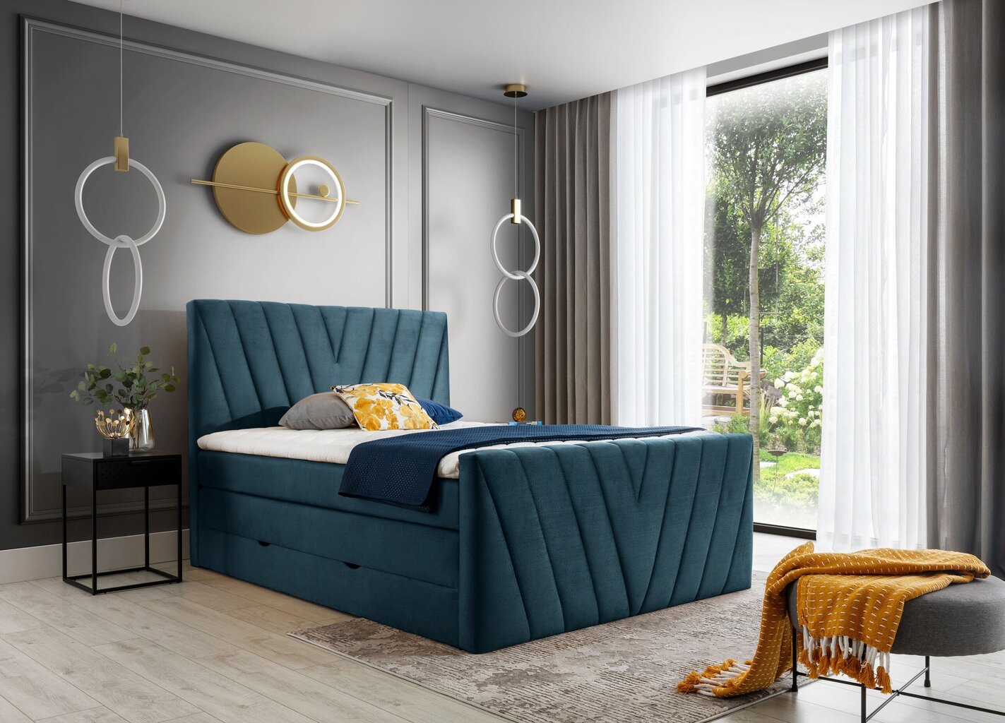 Sänky NORE Candice Nube 40, 180x200 cm, sininen hinta ja tiedot | Sängyt | hobbyhall.fi