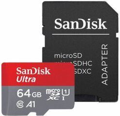 Sandisk Ultra microSDXC 64GB + Adapteri hinta ja tiedot | Sandisk Puhelimet, älylaitteet ja kamerat | hobbyhall.fi