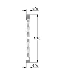 Metallinen suihkuletku, 1500 mm, suurempi vastus hinta ja tiedot | Suihkupäät ja tarvikkeet | hobbyhall.fi