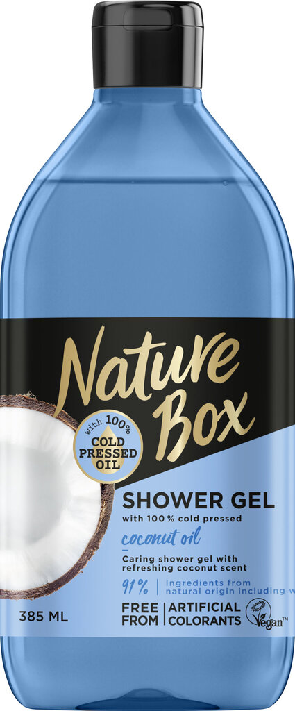 Suihkugeeli kookosöljyllä NATURE BOX Coconut 385 ml hinta ja tiedot | Suihkusaippuat ja suihkugeelit | hobbyhall.fi