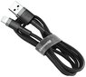 Kaapeli Baseus USB Durable Nylon Braided Wire Usb / Lightning Qc3.0 2A 3m, musta/harmaa (Calklf-Rg1) hinta ja tiedot | Puhelinkaapelit | hobbyhall.fi