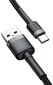 Kaapeli Baseus USB Durable Nylon Braided Wire Usb / Usb-C Qc3.0 2A 3m, musta/harmaa hinta ja tiedot | Puhelinkaapelit | hobbyhall.fi