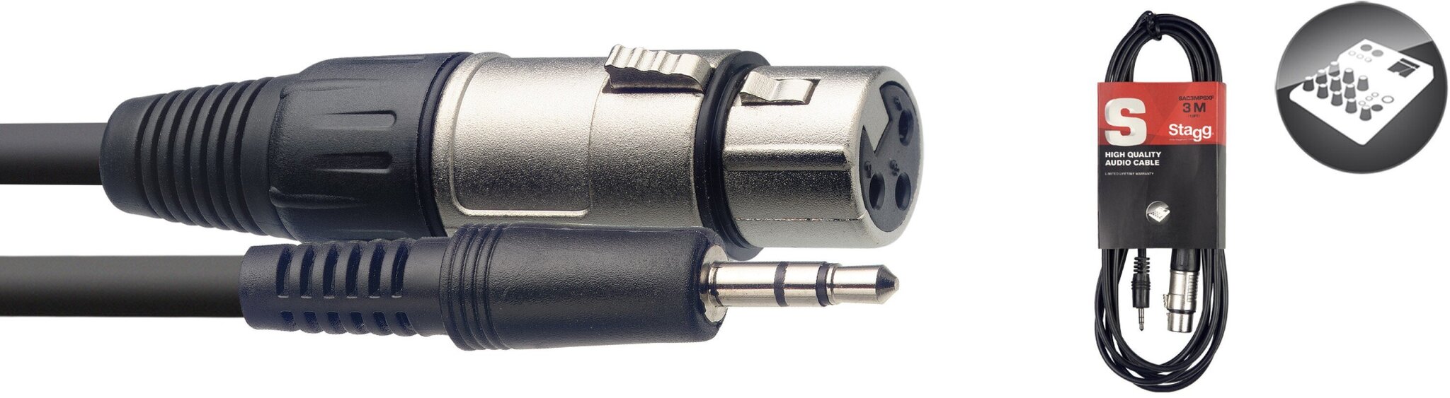 Stagg 3,5 mm miniJack TRS - XLR/f 3m hinta ja tiedot | Kaapelit ja adapterit | hobbyhall.fi