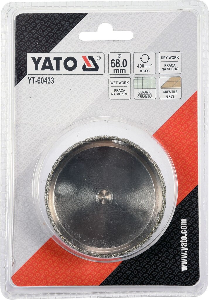 Yato timanttiporanterä Ø 68 mm (YT-60433) hinta ja tiedot | Käsityökalut | hobbyhall.fi