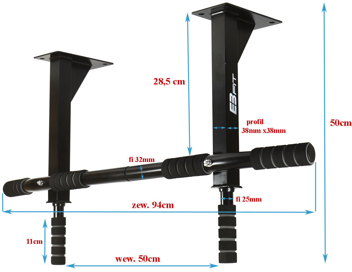 Leuanvetotanko Eb Fit, 94 cm, musta. hinta ja tiedot | Leuanvetotangot | hobbyhall.fi