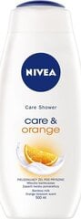 Suihkugeeli Nivea Care & Orange, 500 ml hinta ja tiedot | Suihkusaippuat ja suihkugeelit | hobbyhall.fi