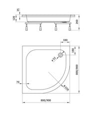 Suihkuallas Deante Standard Plius II viimeistely 80x80, 90x90 cm hinta ja tiedot | Suihkualtaat | hobbyhall.fi