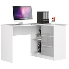 Työpöytä NORE A7, oikea, valkoinen/vaaleanharmaa. hinta ja tiedot | Tietokonepöydät ja työpöydät | hobbyhall.fi