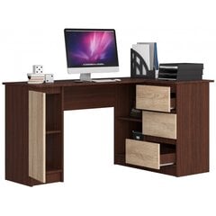 Työpöytä NORE B20, oikea, tummanruskea/tammi hinta ja tiedot | Tietokonepöydät ja työpöydät | hobbyhall.fi