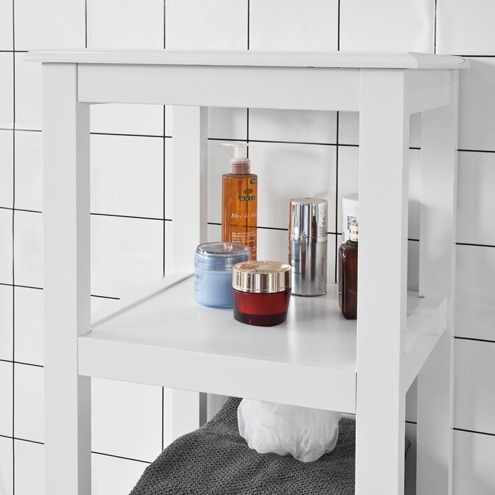 Korkea kylpyhuonekaappi SoBuy FRG205-W, valkoinen hinta ja tiedot | Kylpyhuonekaapit | hobbyhall.fi