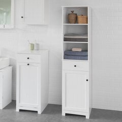 Korkea kylpyhuonekaappi SoBuy BZR17-W, valkoinen hinta ja tiedot | Kylpyhuonekaapit | hobbyhall.fi