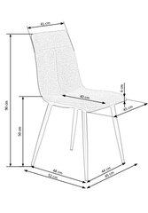 2 tuolin setti Halmar K374, harmaa/musta hinta ja tiedot | Ruokapöydän tuolit | hobbyhall.fi