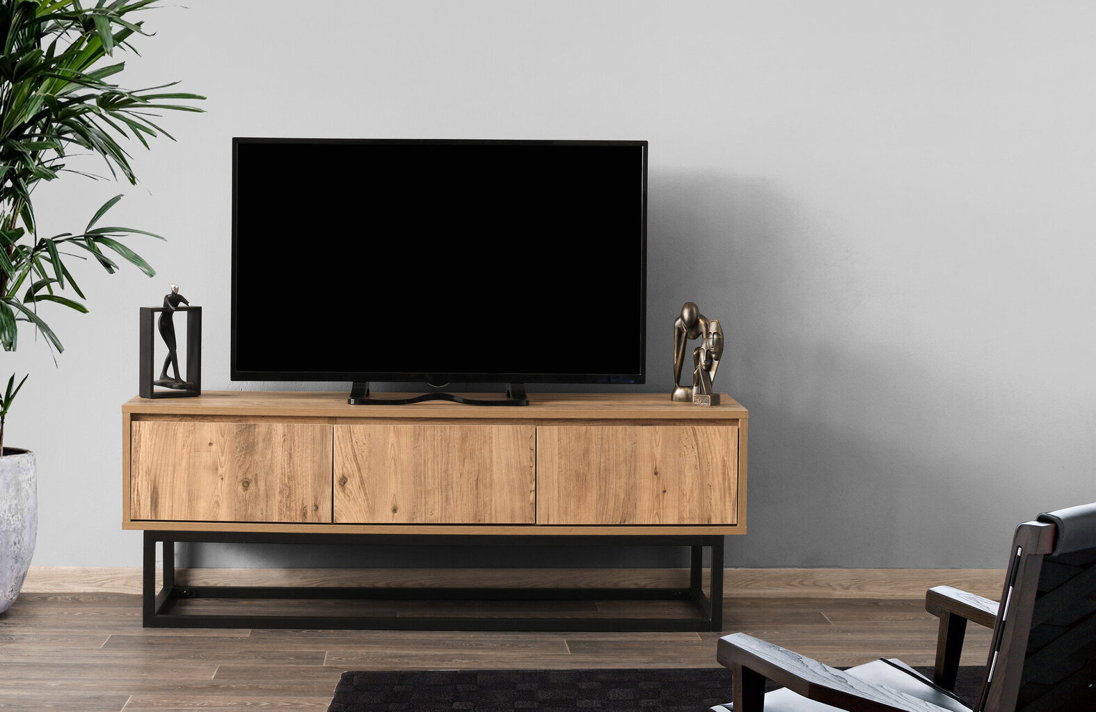 TV-taso Kalune Design Tilsim 140 cm, ruskea/musta hinta ja tiedot | TV-tasot | hobbyhall.fi