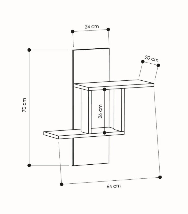 Seinähylly Kalune Design Mill, valkoinen hinta ja tiedot | Hyllyt | hobbyhall.fi