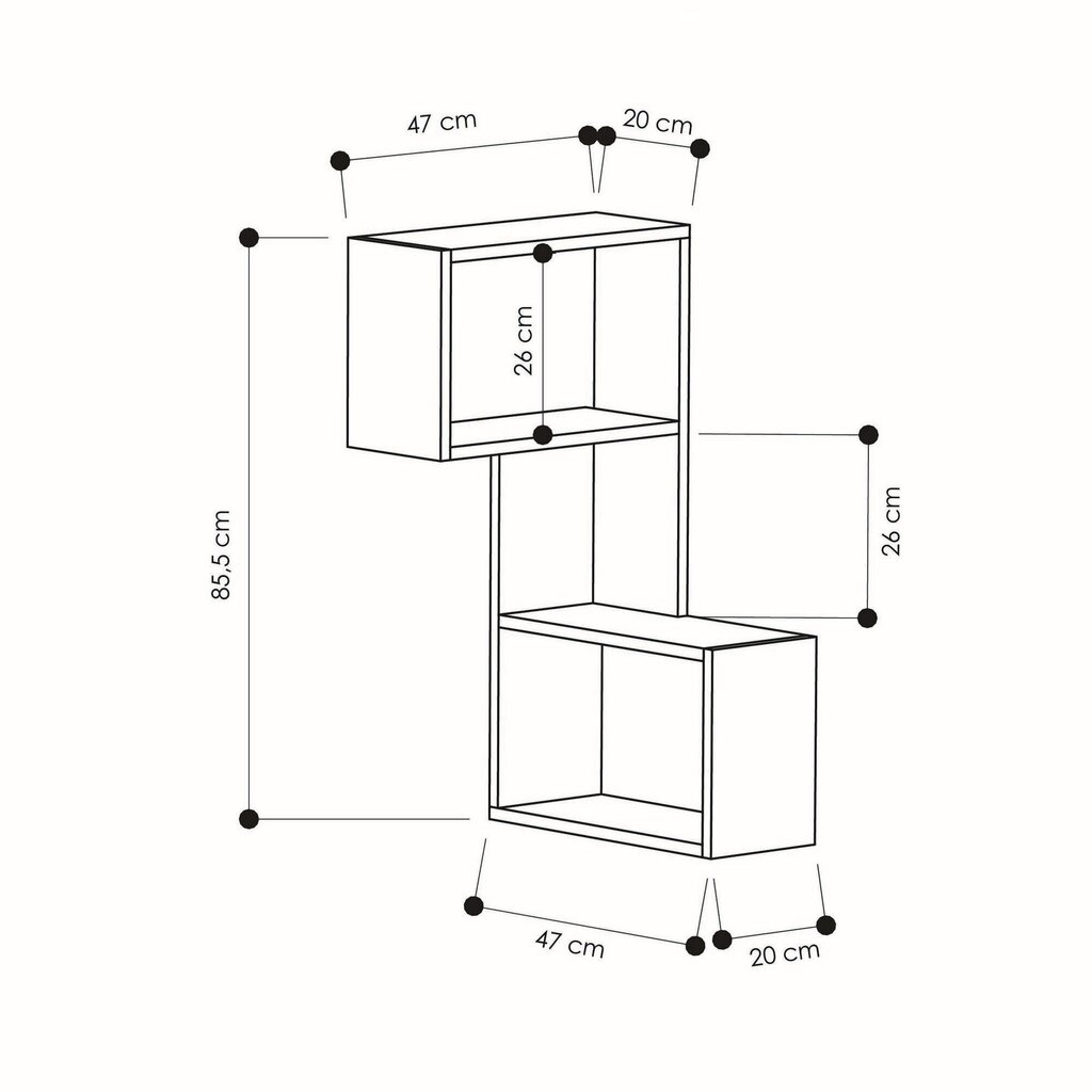 Hylly Kalune Design Part, valkoinen hinta ja tiedot | Hyllyt | hobbyhall.fi