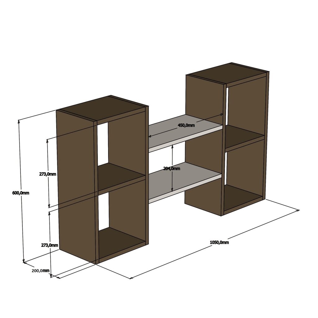 Seinähylly Kalune Design Bambi, valkoinen/ruskea hinta ja tiedot | Hyllyt | hobbyhall.fi