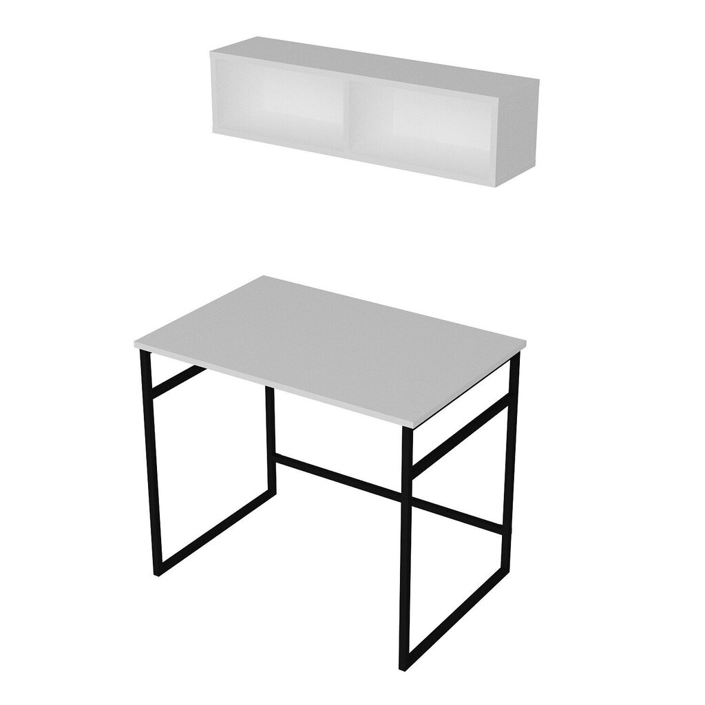 Pöytä Gama, valkoinen/musta hinta ja tiedot | Tietokonepöydät ja työpöydät | hobbyhall.fi