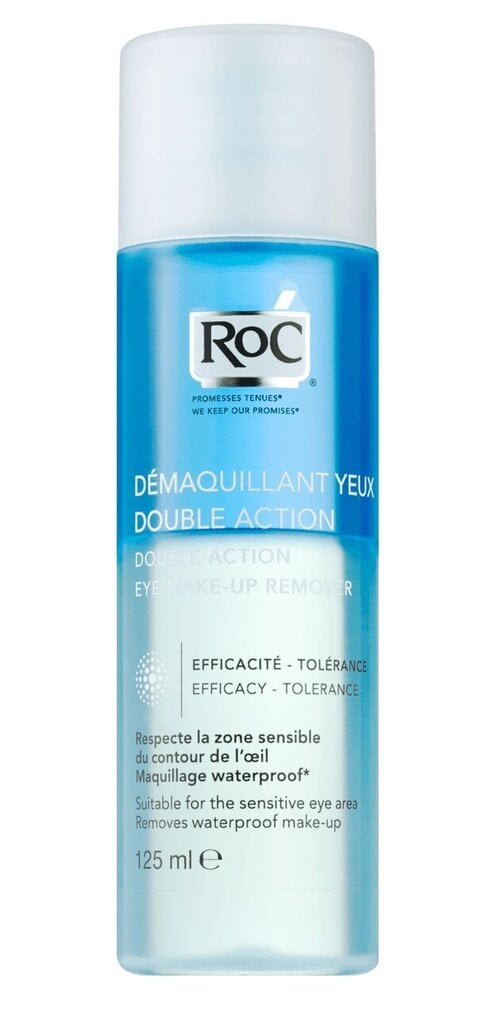 Silmämeikinpoistoaine RoC Double Action, 125 ml hinta ja tiedot | Kasvojen puhdistusaineet | hobbyhall.fi