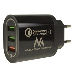 Laturi Maclean Energy MCE479B, 3xUSB QC3.0 hinta ja tiedot | Puhelimen laturit | hobbyhall.fi