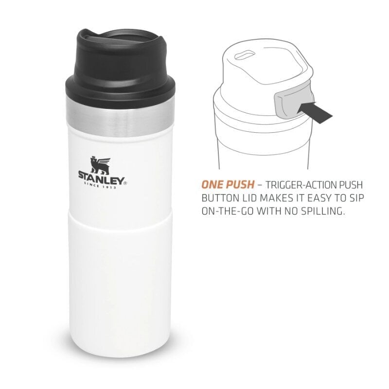 Termosmuki The Trigger-Action Travel Mug Classic 0,35 l, valkoinen hinta ja tiedot | Termoskannut ja termosmukit | hobbyhall.fi