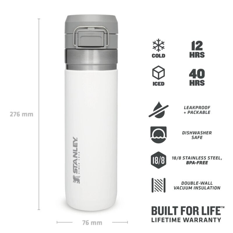 Termospullo The Quick Flip Water Bottle Go 0,71 l, valkoinen hinta ja tiedot | Termoskannut ja termosmukit | hobbyhall.fi
