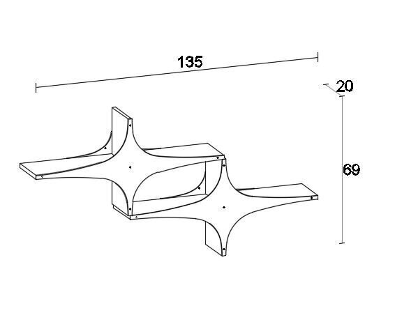 Seinähylly Kalune Design Wall Shelf 775, 135 cm, valkoinen/musta hinta ja tiedot | Hyllyt | hobbyhall.fi