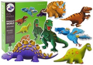 Palapeli "Dinosaurusten maailma", 31 osaa hinta ja tiedot | Import LEANToys Lapset | hobbyhall.fi