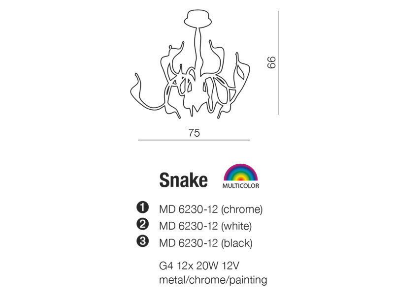 Riippuvalaisin AZzardo Snake AZ0045 hinta ja tiedot | Riippuvalaisimet | hobbyhall.fi