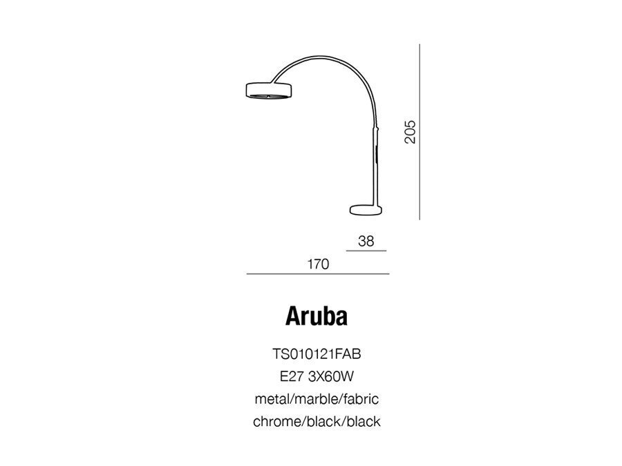 Lattiavalaisin AZzardo Aruba AZ0169 hinta ja tiedot | Lattiavalaisimet | hobbyhall.fi