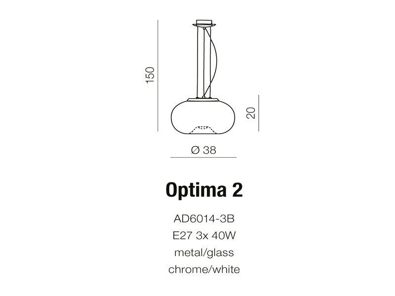 Riippuvalaisin AZzardo Optima AZ0205 hinta ja tiedot | Riippuvalaisimet | hobbyhall.fi